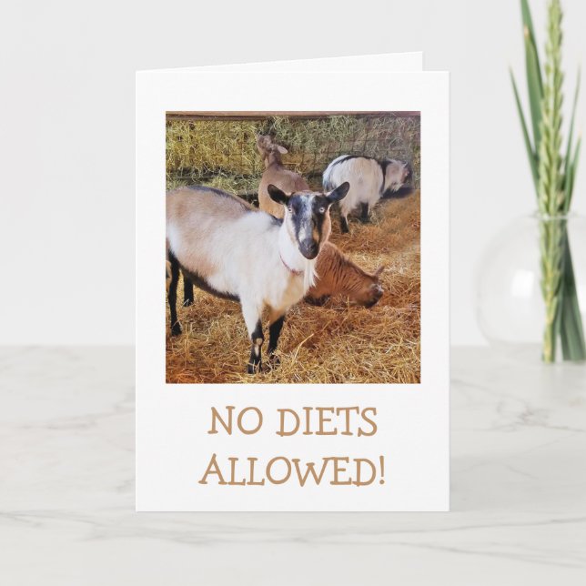 Goat Wants Cake Birthday Card (Front)
