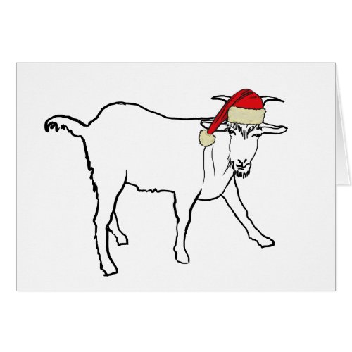 Goat Wearing a Santa Hat Drawing