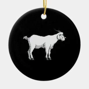 Goat Wearing Medical Face Mask Ceramic Ornament