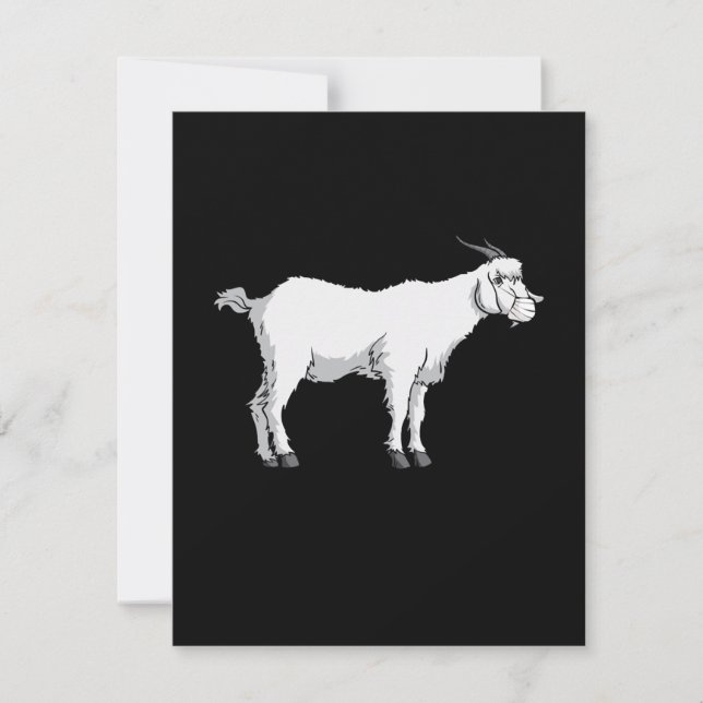 Goat Wearing Medical Face Mask Invitation (Front)