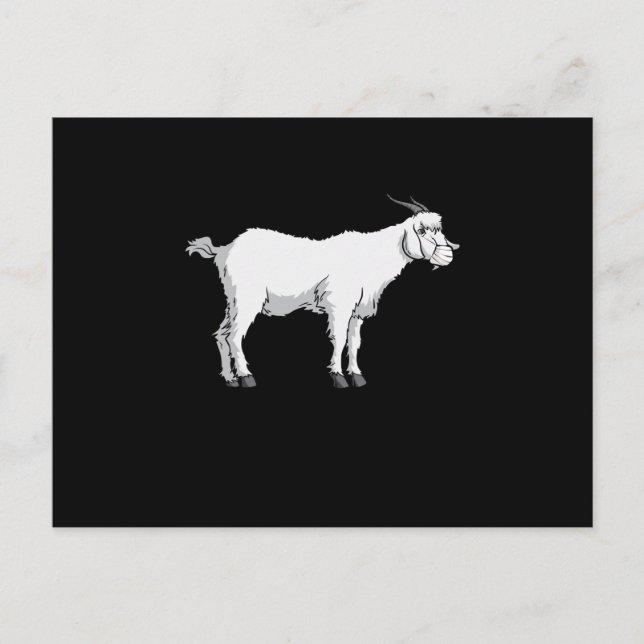 Goat Wearing Medical Face Mask Postcard (Front)