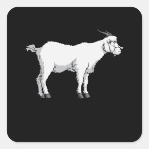 Goat Wearing Medical Face Mask Square Sticker
