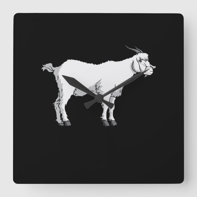 Goat Wearing Medical Face Mask Square Wall Clock (Front)