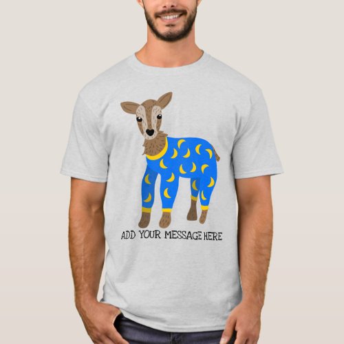 Goat Wearing Pajamas Illustration Personalized T_Shirt