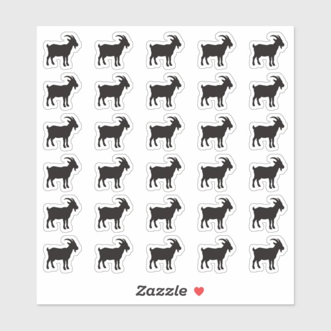 Goat Wedding Place Card Food Meal Menu Choice Sticker (Sheet)