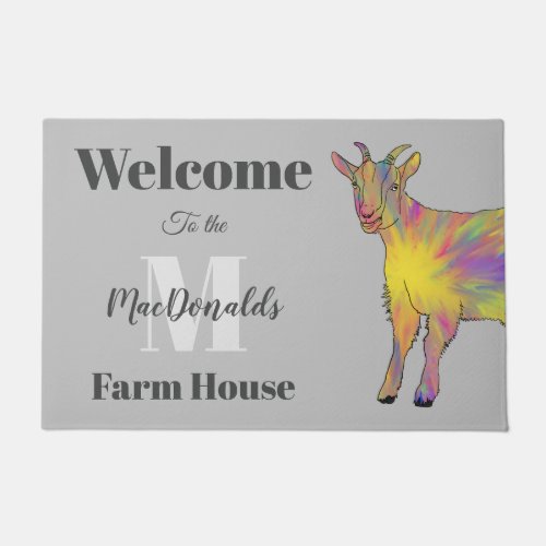 Goat Welcome Family Name Doormat
