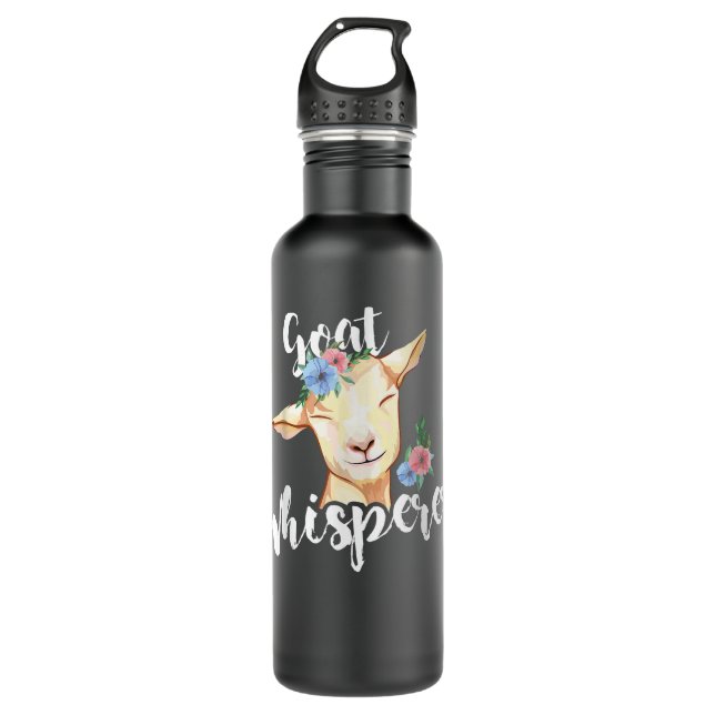 Goat Whisperer - Goat  Stainless Steel Water Bottle (Front)