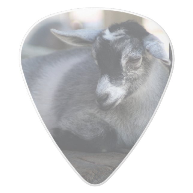 Goat White Delrin Guitar Pick (Back)
