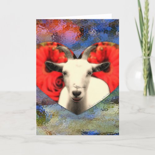 Goat With Heart Card