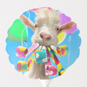 Goat with Party Blowers Balloon