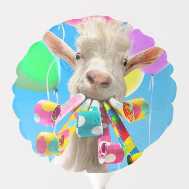 Goat with Party Blowers Balloon (Front)