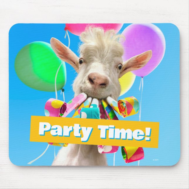 Goat with Party Blowers Mouse Pad (Front)