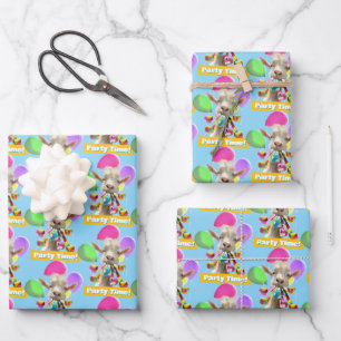 Goat with Party Blowers Wrapping Paper Sheets