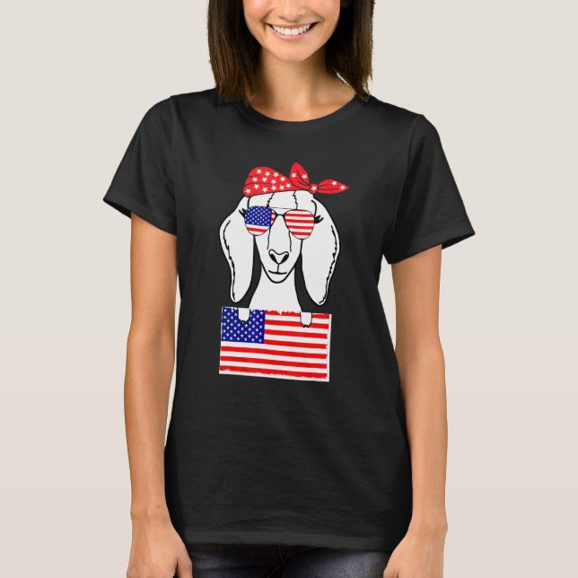 Goat With Sunglasses 4th Of July Women T-Shirt (Front)
