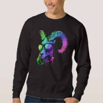 Goat With Sunglasses And Headphones  3 Sweatshirt