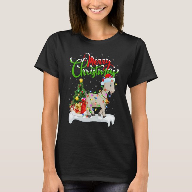 Goat   Xmas Decorations Santa Goat Christmas T-Shirt (Front)