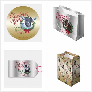 Goat Xmas Gift Wrap Supplies - Baby Goat Kisses