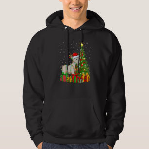 Goat Xmas Holiday Santa Goat Christmas Tree Hoodie