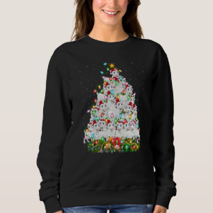 Goat Xmas Lights Santa Goat Christmas Tree Sweatshirt