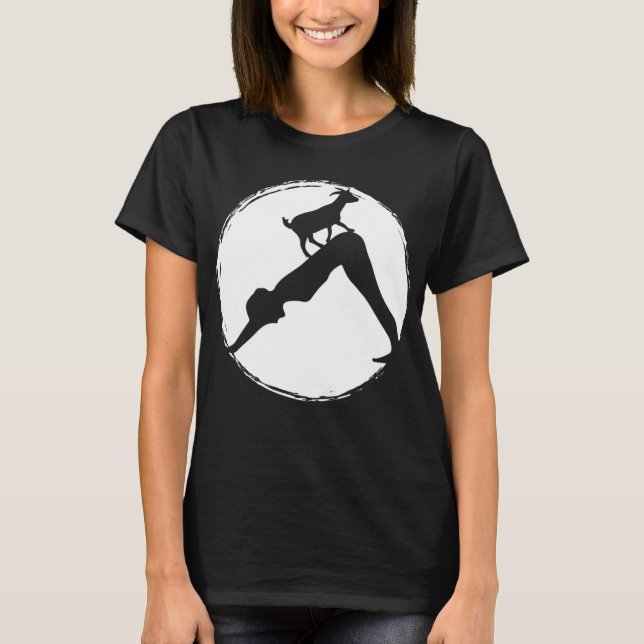 Goat Yoga Downward Dog Position - Yoga Student or T-Shirt (Front)
