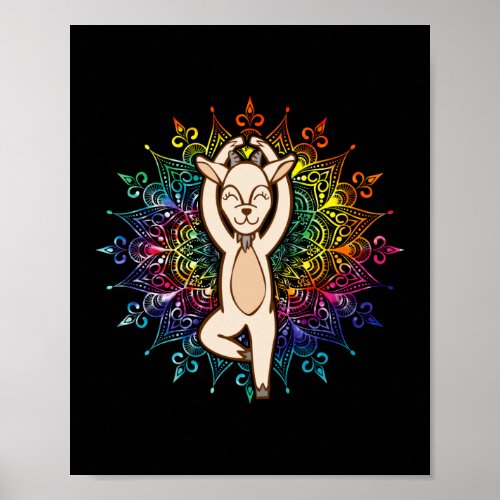 Goat Yoga Meditating Tree Pose Poster