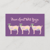 Goat Yoga Pastels Cute Custom Yoga Instructor Business Card (Back)