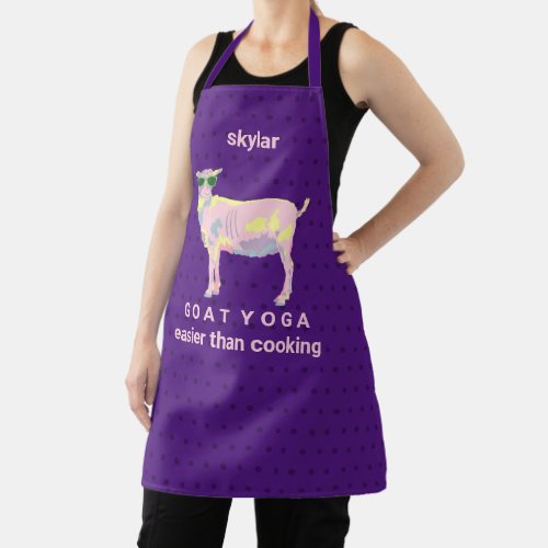 Goat Yoga Pastels Funny Easier Than Cooking Apron