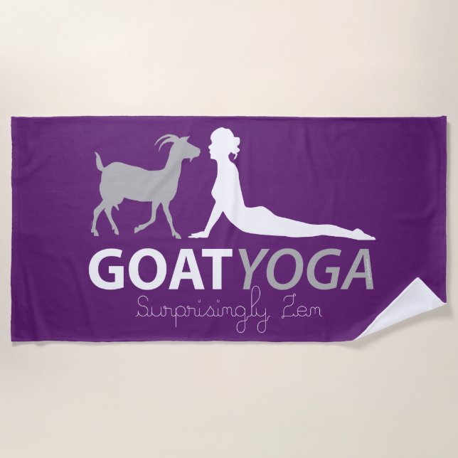 Goat Yoga Surprisingly Zen Beach Towel (Front)