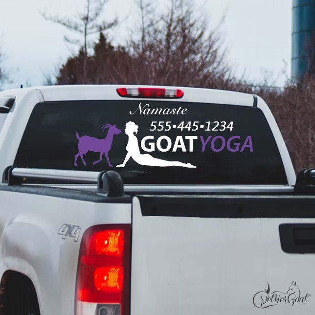 Goat Yoga With Phone Number Window Cling (Creator Uploaded)