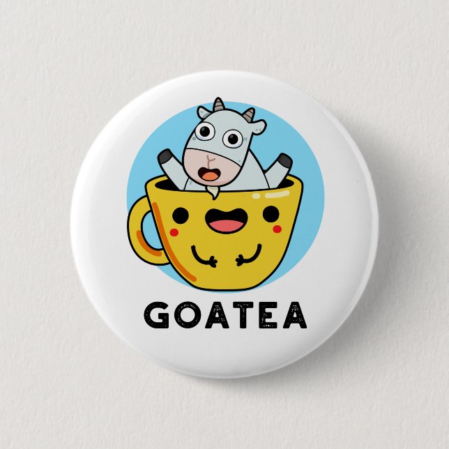 Goatea Funny Goat Tea Pun  Button (Front)
