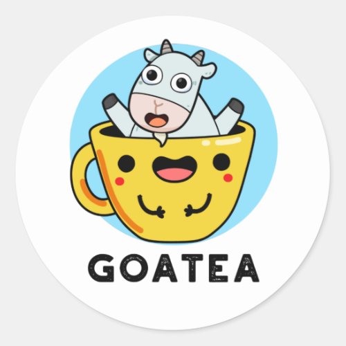 Goatea Funny Goat Tea Pun Classic Round Sticker