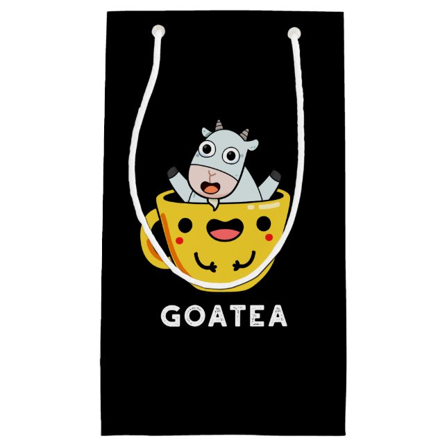 Goatea Funny Goat Tea Pun Dark BG Small Gift Bag (Front)
