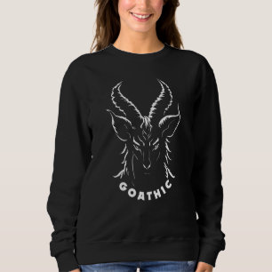 Goathic   Gothic Pun   Satanic Goat Sweatshirt