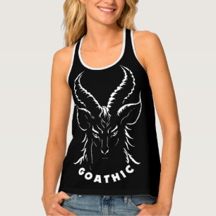 Goathic   Gothic Pun   Satanic Goat Tank Top