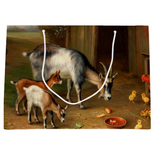 Goats And Chickens At The Farm 1 Large Gift Bag