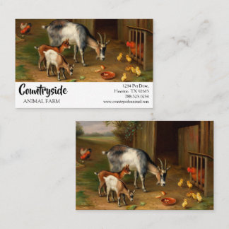 Goats And Chickens At The Farm Business Card