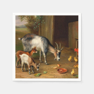 Goats And Chickens At The Farm Napkins