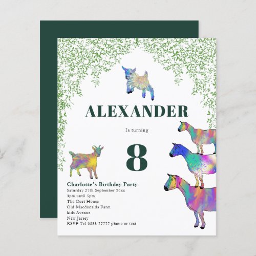 Goats and Greenery Watercolor Birthday Party