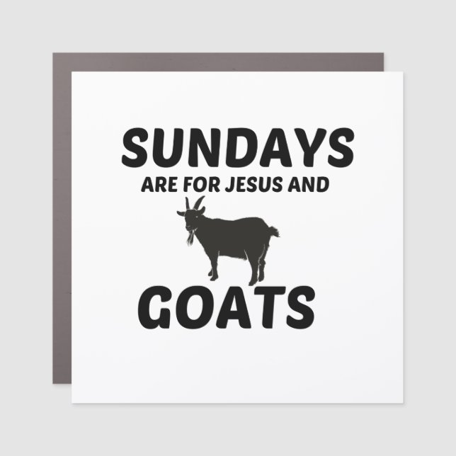 GOATS AND JESUS SUNDAY CAR MAGNET (Front)