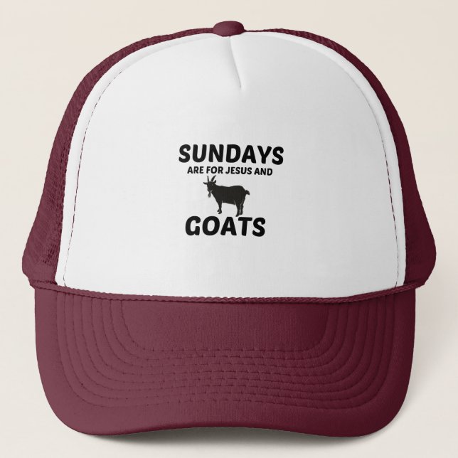 GOATS AND JESUS SUNDAY TRUCKER HAT (Front)