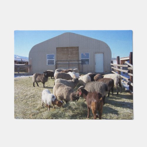 Goats and Sheep Lunching Doormat