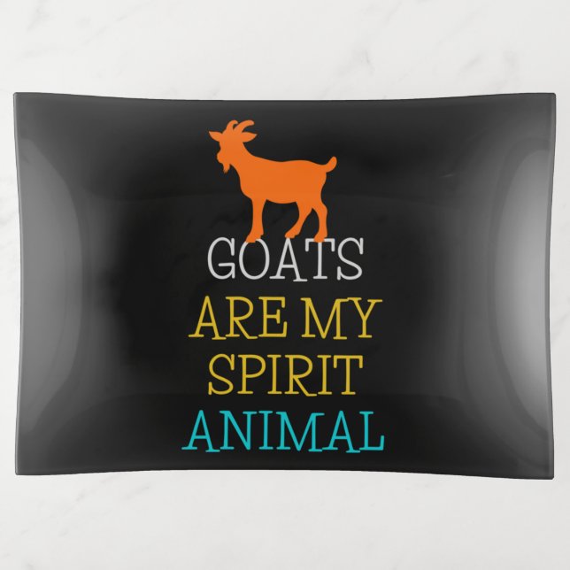 Goats Are My Spirit Animal Funny Gift Goat Lovers Trinket Tray (Front)