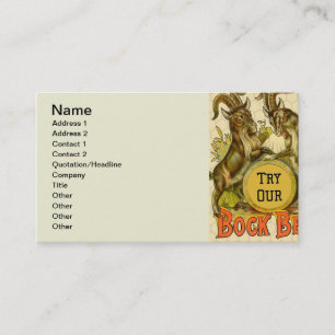 Goats Bock Beer Advertising Business Card