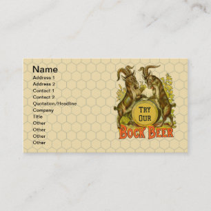 Goats Bock Beer Advertising Business Card