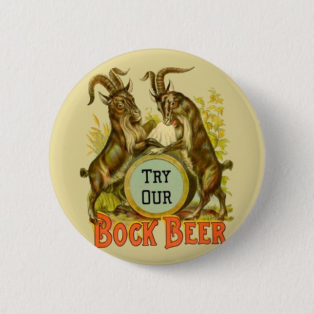 Goats Bock Beer Advertising Button (Front)