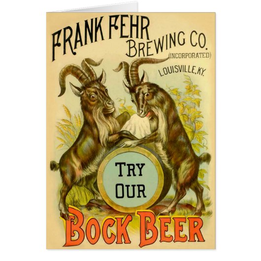 Goats Bock Beer Advertising Cards (Front)