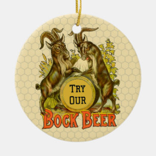 Goats Bock Beer Advertising Ceramic Ornament