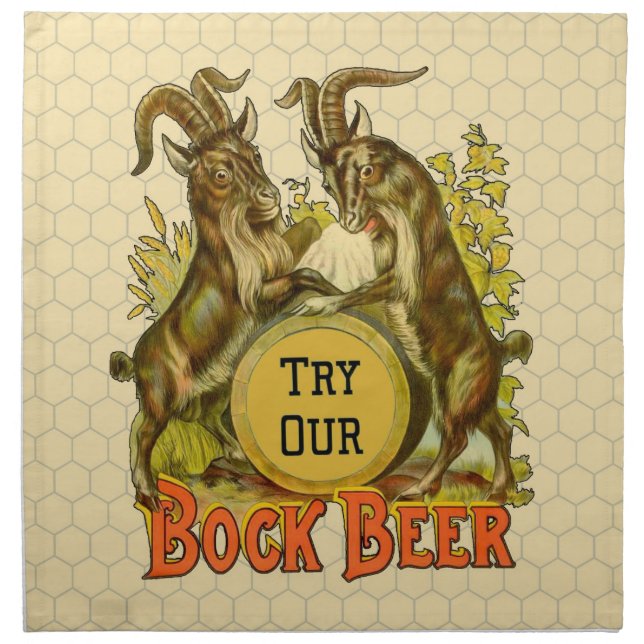 Goats Bock Beer Advertising Cloth Napkin (Front)