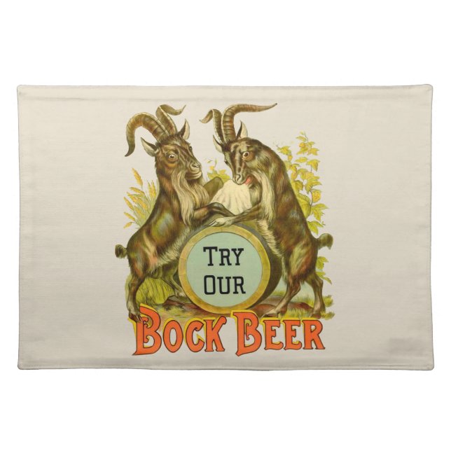 Goats Bock Beer Advertising Cloth Placemat (Front)