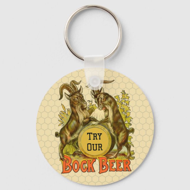 Goats Bock Beer Advertising Keychain (Front)